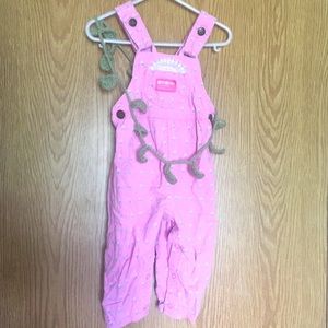 Oshkosh B’Gosh Pink Floral Bib Overalls Size 2T